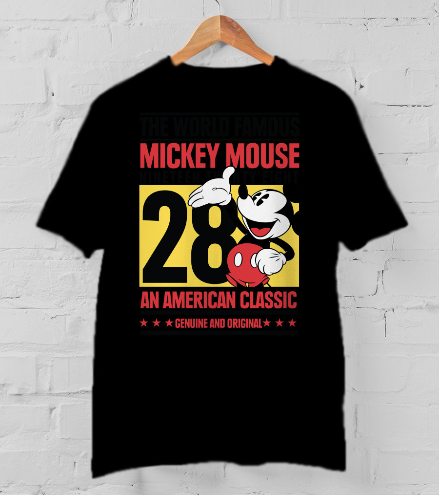 The World Famous Mickey Mouse Nineteen Twenty Eight 28 An American Classic Genuine And Original T-Shirt