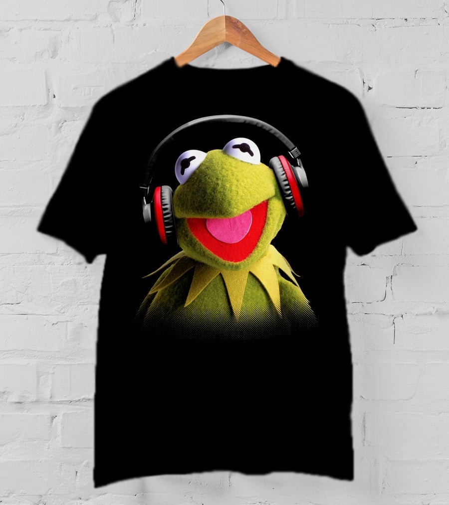 Disney Muppet Babies Kermit Headphones Retro T-Shirt