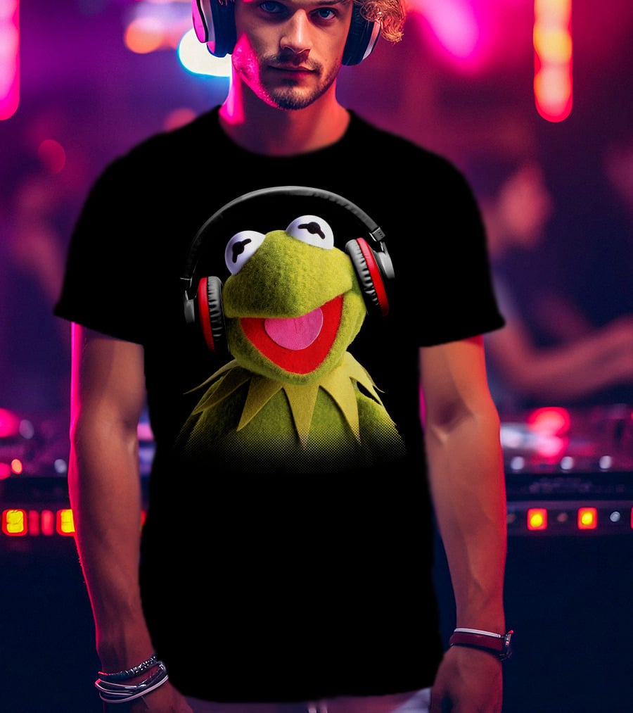 Disney Muppet Babies Kermit Headphones Retro T-Shirt