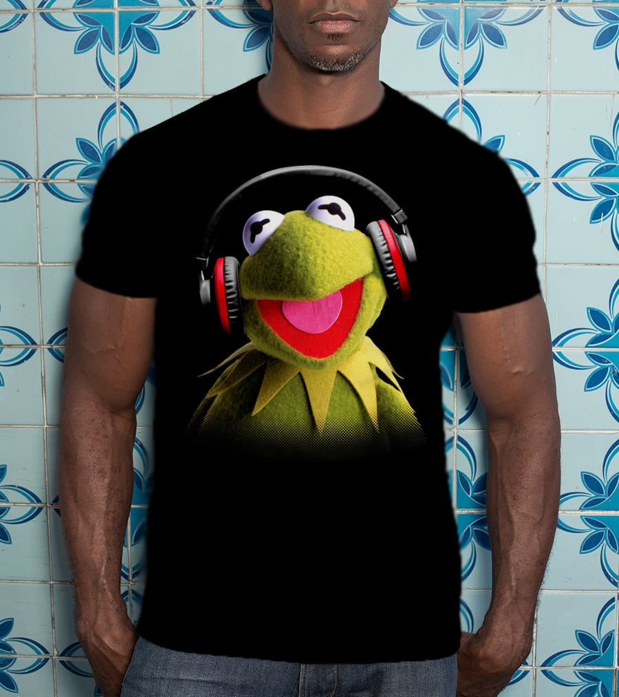 Disney Muppet Babies Kermit Headphones Retro T-Shirt