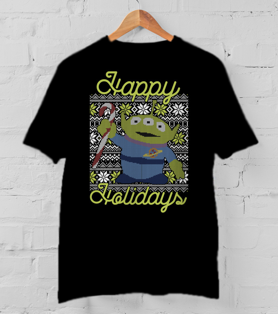 Happy Holidays Disney Pixar Toy Story Alien Ugly Xmas T-Shirt