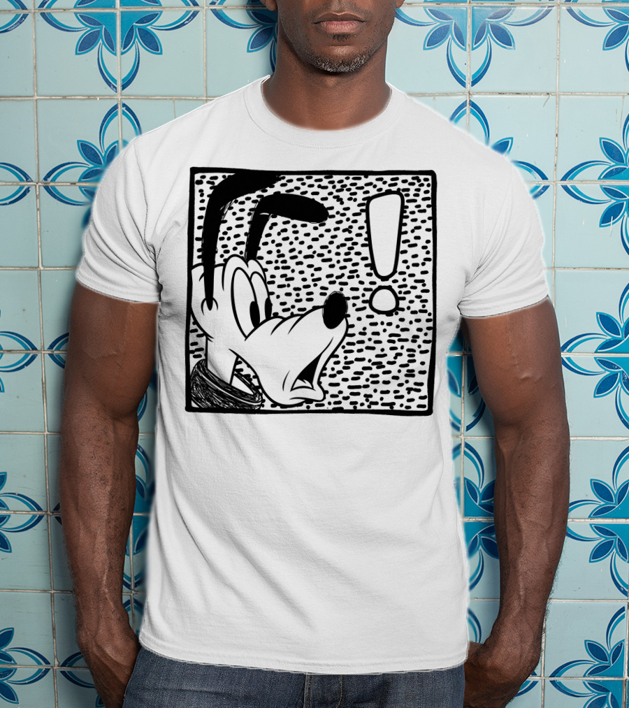Disney Pluto Shocked Exclamation Point Reaction T-Shirt