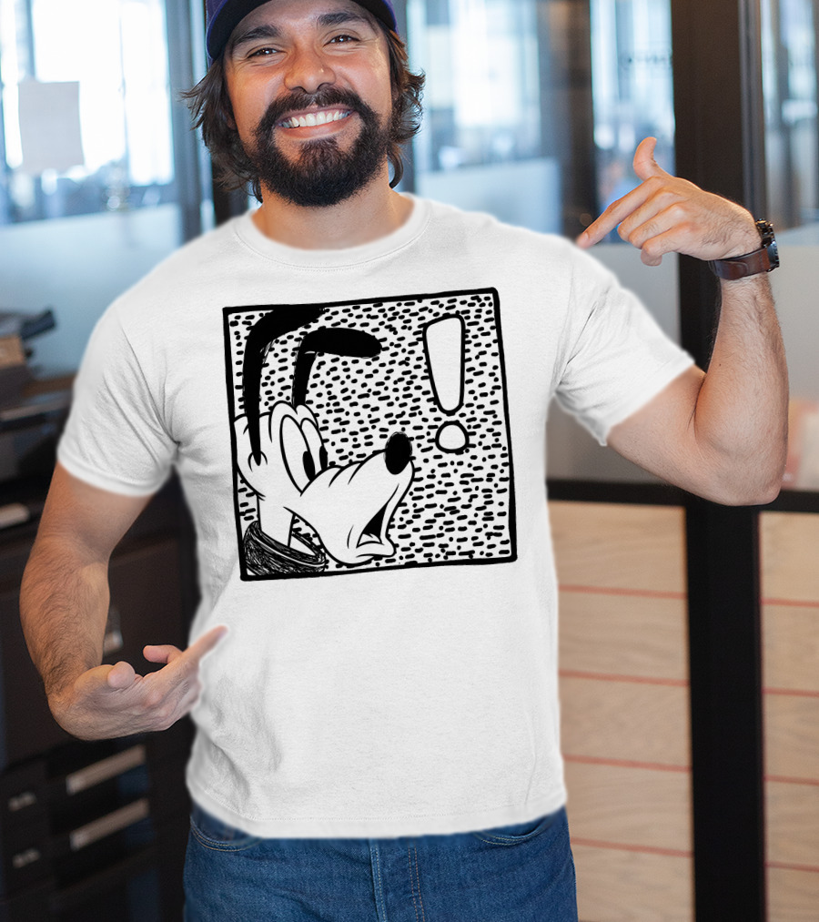 Disney Pluto Shocked Exclamation Point Reaction T-Shirt