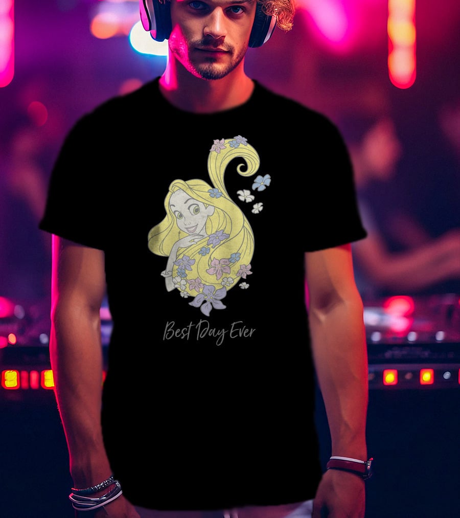 Disney Tangled Rapunzel Illustration Best Day Ever T-Shirt