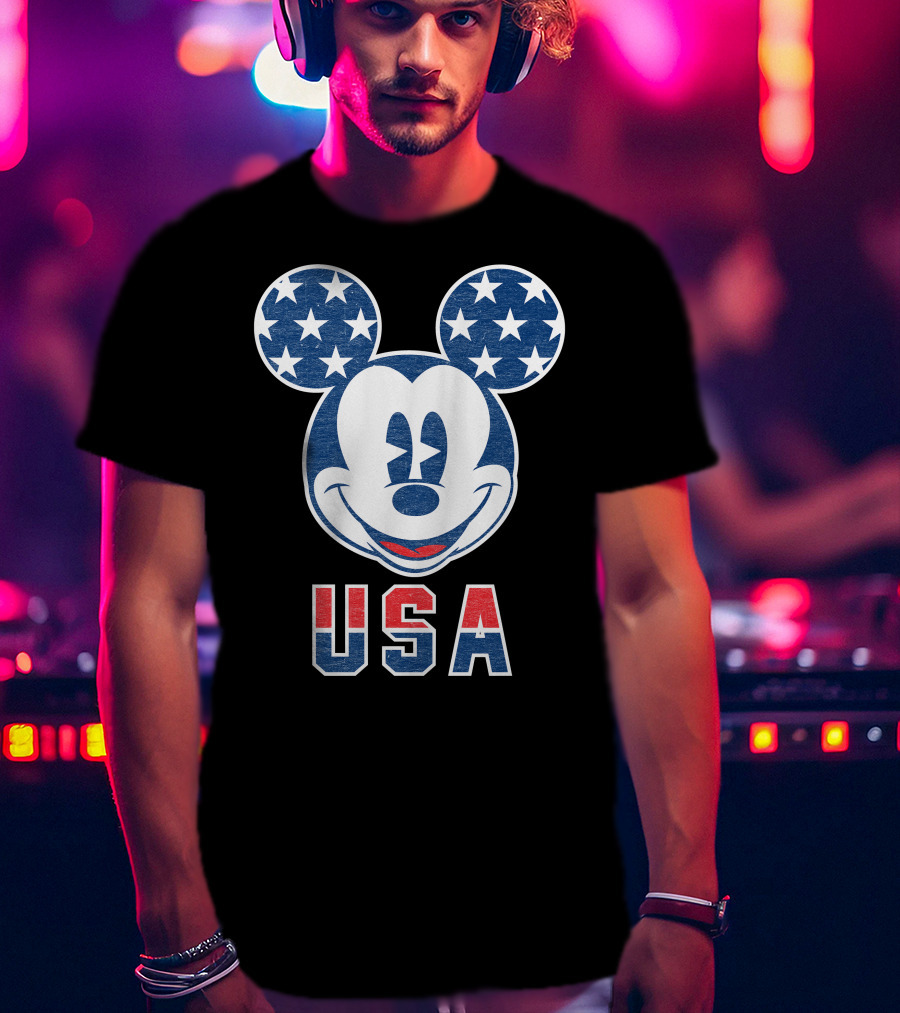 Disney USA Stars Happy Mickey Mouse T-Shirt