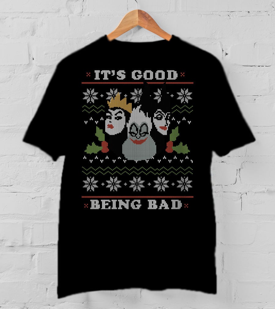 It's Good Being Bad Disney Villains Christmas T-Shirt