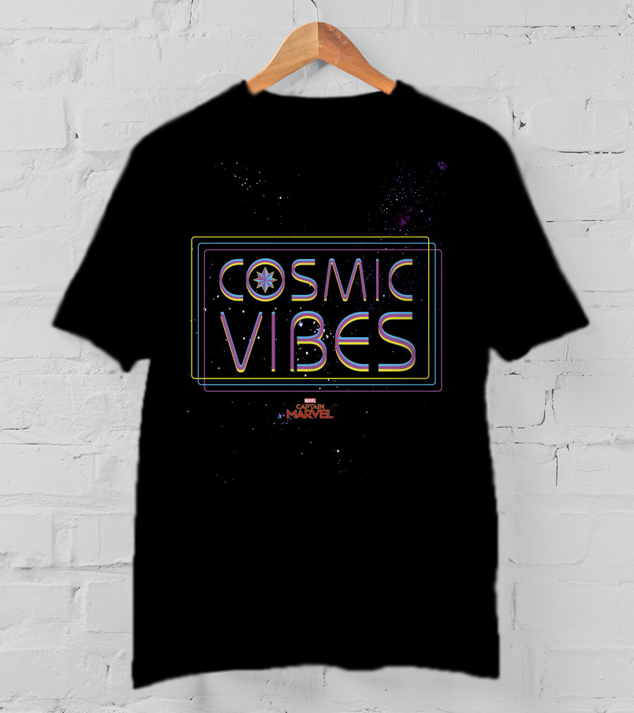Captain Marvel Cosmic Vibes Galaxy Neon Marvel T-Shirt