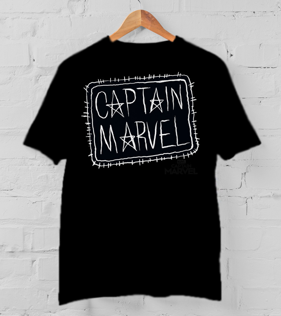 Captain Marvel Star Sketch Patch T-Shirt