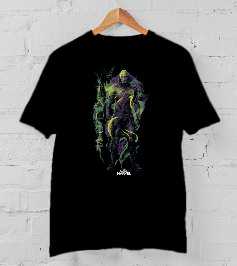 Captain Marvel Movie Talos Smokey Green And Purple Flame T-Shirt