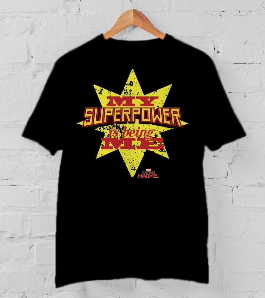 Captain Marvel My Superpower Is Being Me Marvel Starburst T-Shirt