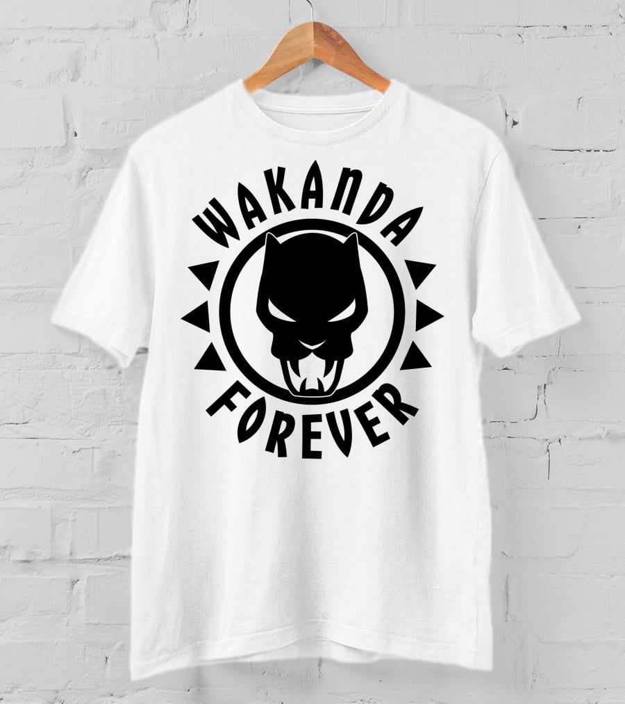 Wakanda Forever Black Panther Circle Panther T-Shirt