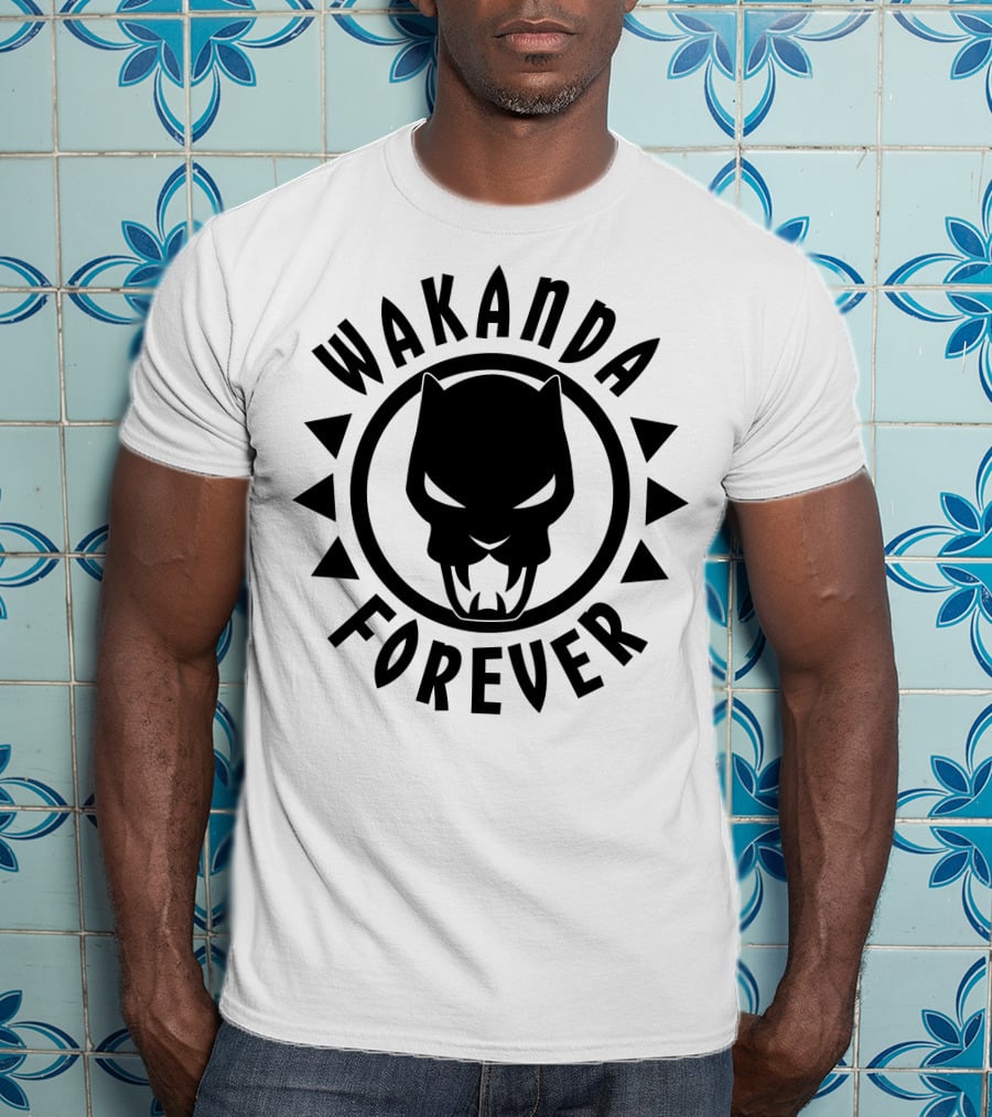 Wakanda Forever Black Panther Circle Panther T-Shirt