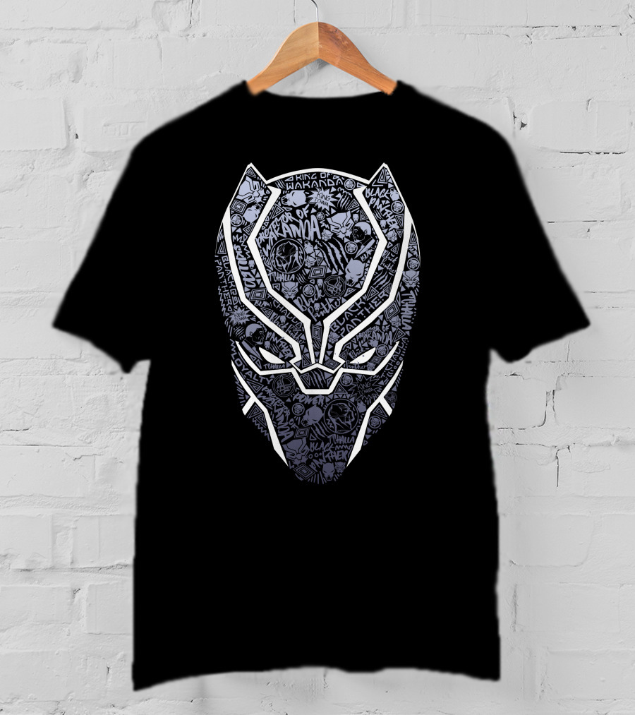 Black Panther King Of Wakanda Mask Graphics Marvel Art T'Challa Elements T-Shirt