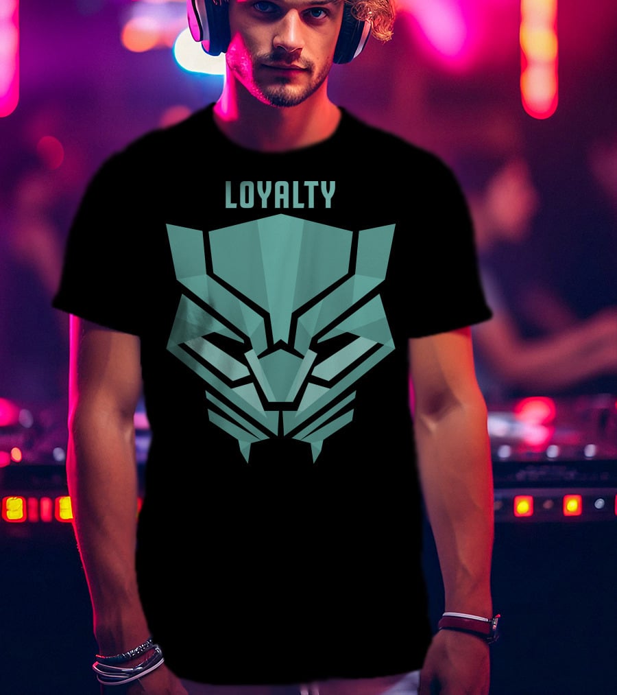 Marvel Black Panther Loyalty Teal Mask T-Shirt