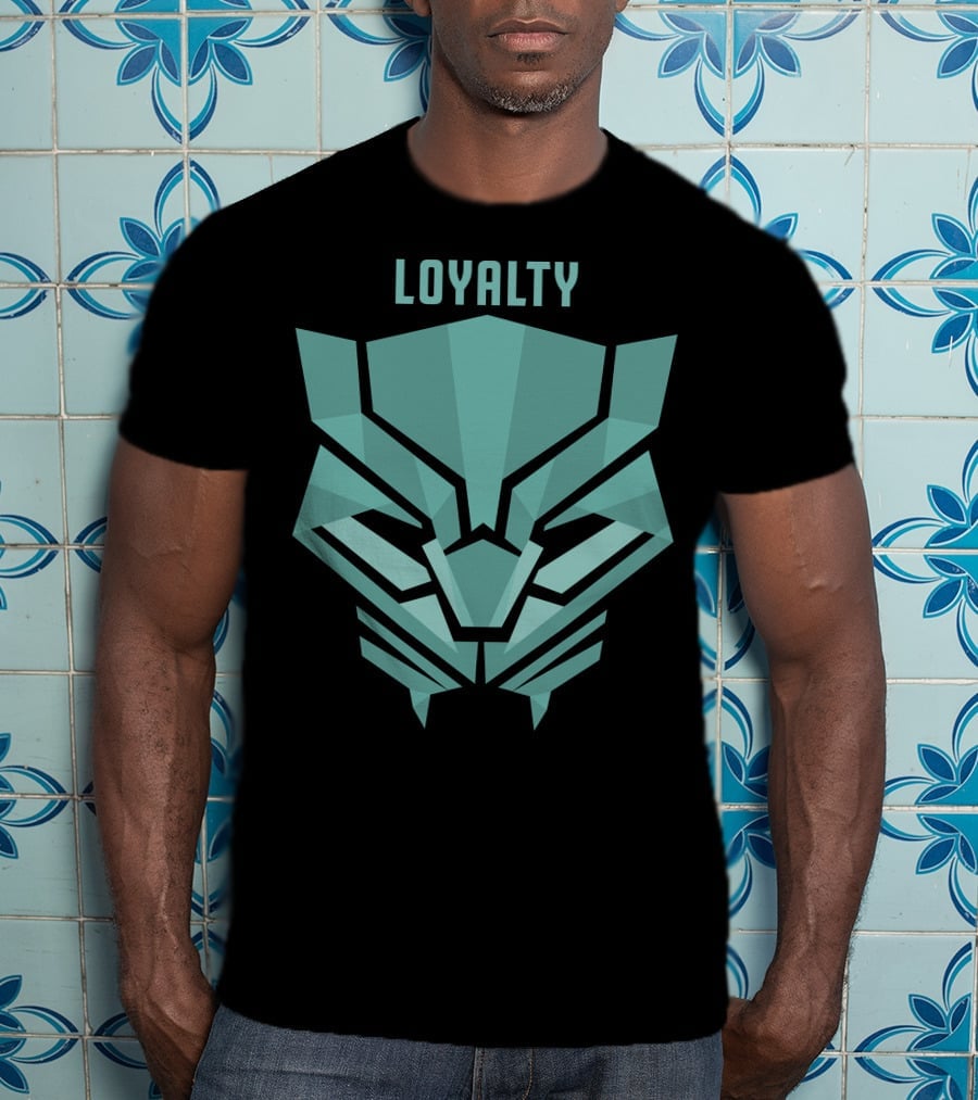 Marvel Black Panther Loyalty Teal Mask T-Shirt