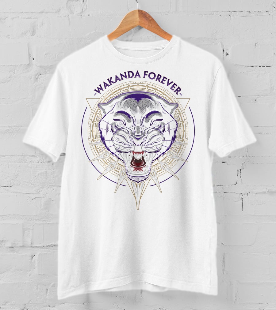 Wakanda Forever Marvel Black Panther Iconic Fierce Circle T-Shirt