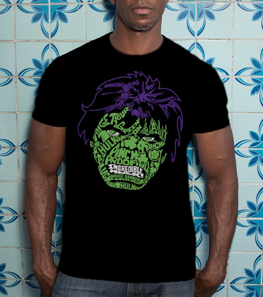 Incredible Hulk St. Patty's Luck Smash Bruce Banner Green Proof T-Shirt
