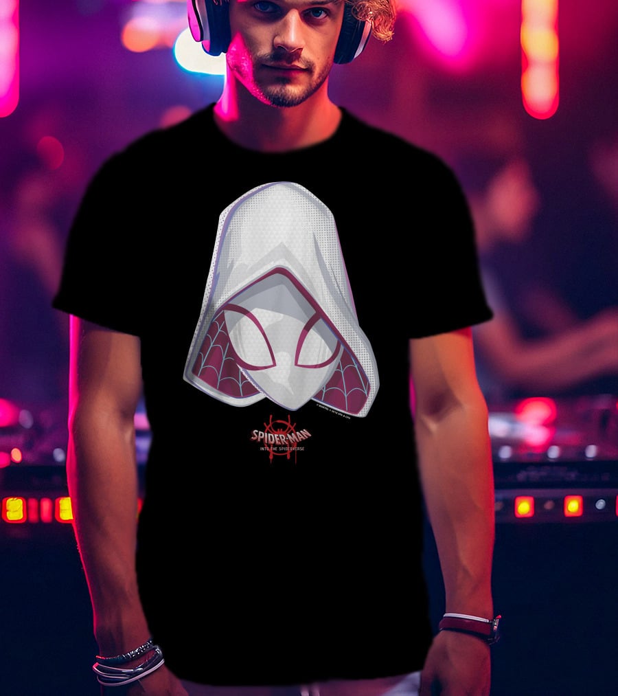 Spider-Man Into The Spider-Verse Spider-Gwen Mask Marvel T-Shirt