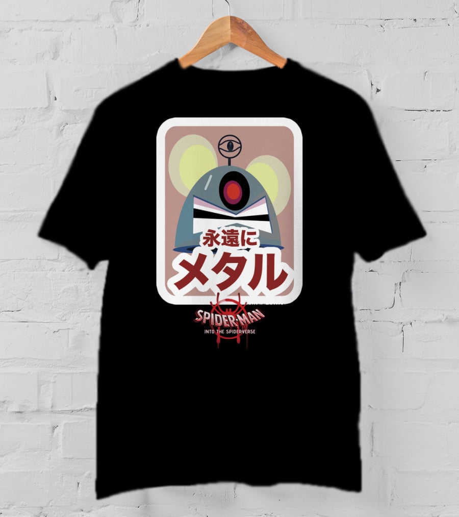 Spider-Man Into The Spiderverse Robot Mouse Metal T-Shirt