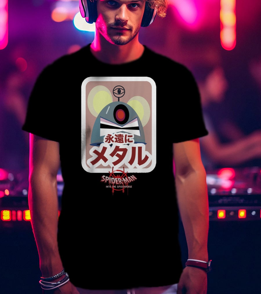 Spider-Man Into The Spiderverse Robot Mouse Metal T-Shirt