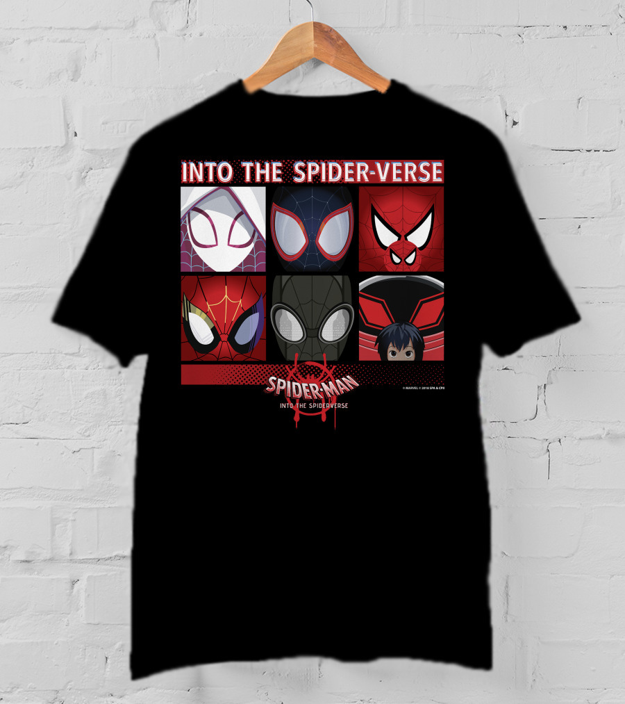 Marvel Spider-Man Into The Spider-Verse Square Group T-Shirt