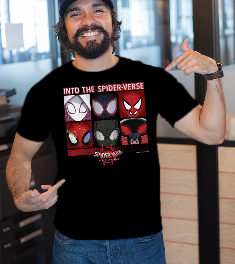 Marvel Spider-Man Into The Spider-Verse Square Group T-Shirt