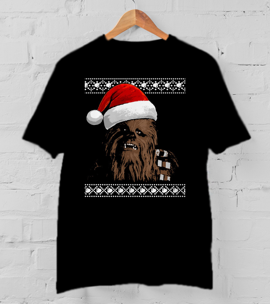 Chewbacca In Santa Hat Star Wars Holiday T-Shirt