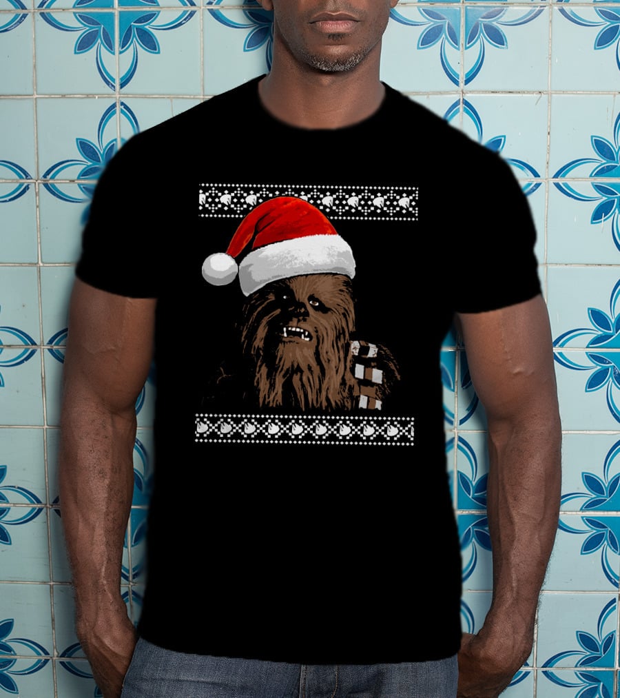 Chewbacca In Santa Hat Star Wars Holiday T-Shirt