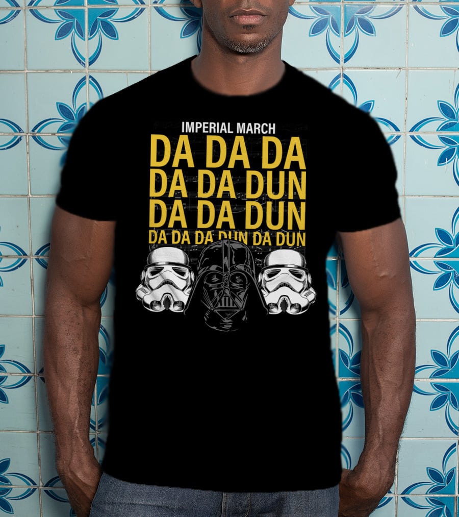 Star Wars Darth Vader Imperial March Da Da Da Stormtrooper Helmets T-Shirt