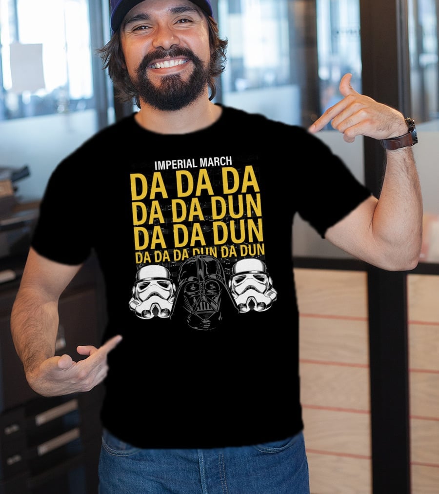 Star Wars Darth Vader Imperial March Da Da Da Stormtrooper Helmets T-Shirt
