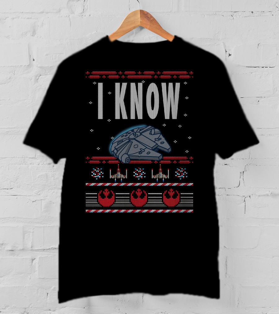 I Know Star Wars Millennium Falcon Ugly Sweater Style T-Shirt