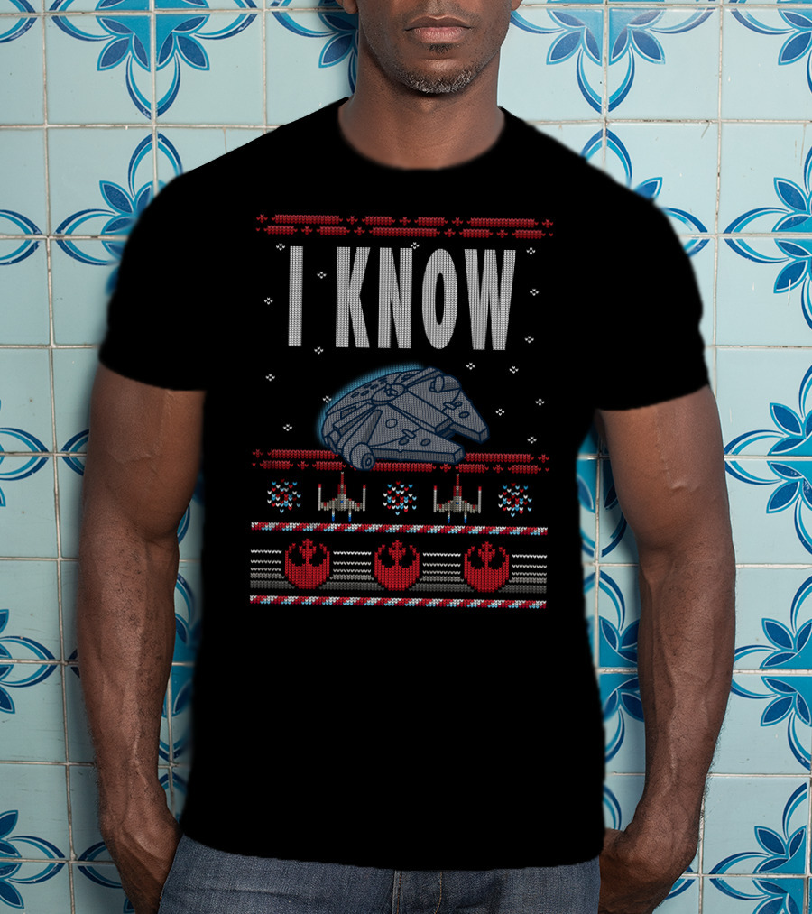 I Know Star Wars Millennium Falcon Ugly Sweater Style T-Shirt