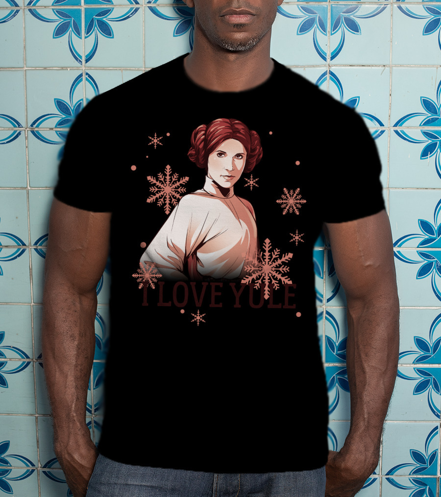 Star Wars Leia I Love Yule Christmas Snowflake Iconic Princess T-Shirt