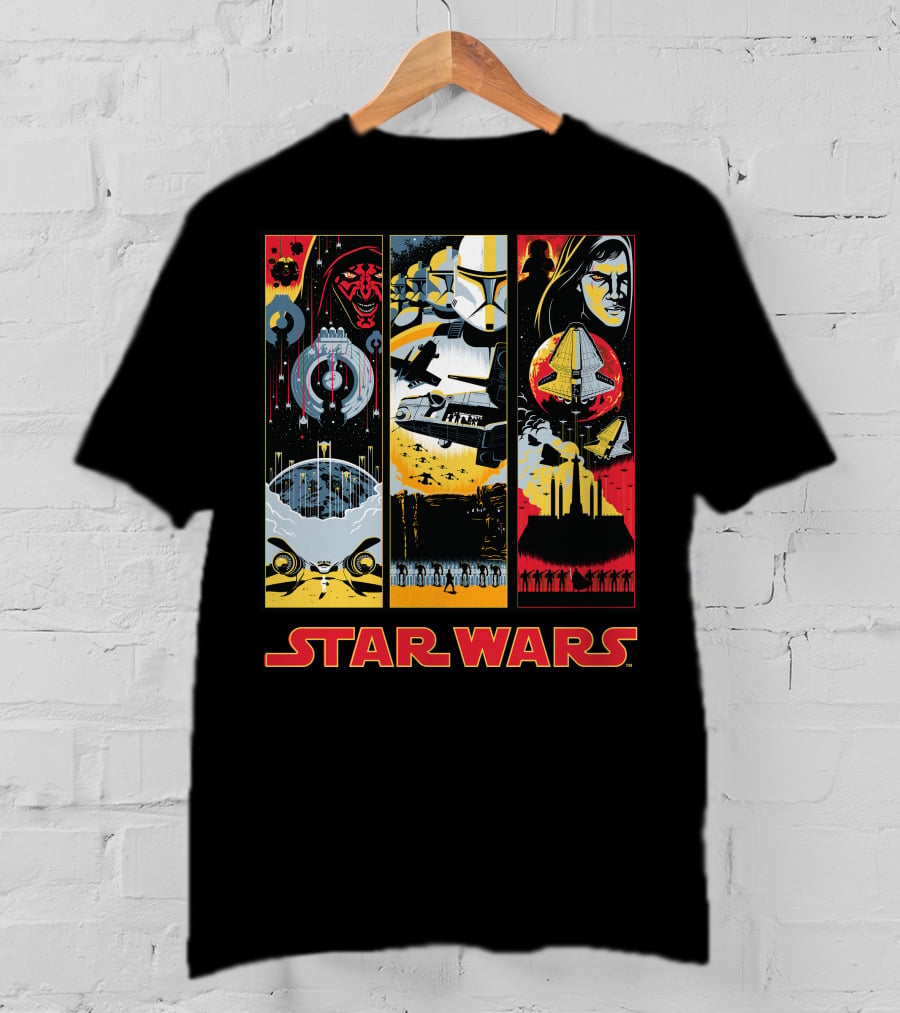 Star Wars Darth Maul Clone Trooper Anakin Panels T-Shirt