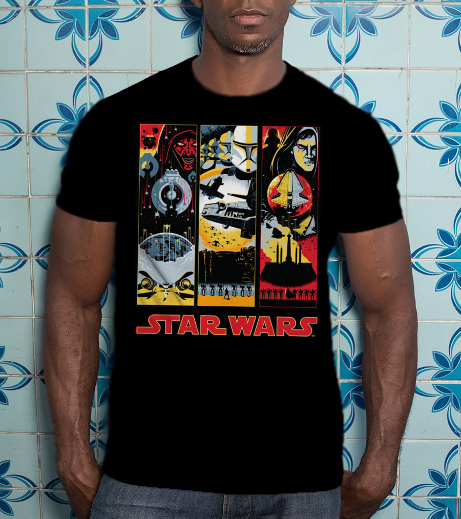 Star Wars Darth Maul Clone Trooper Anakin Panels T-Shirt