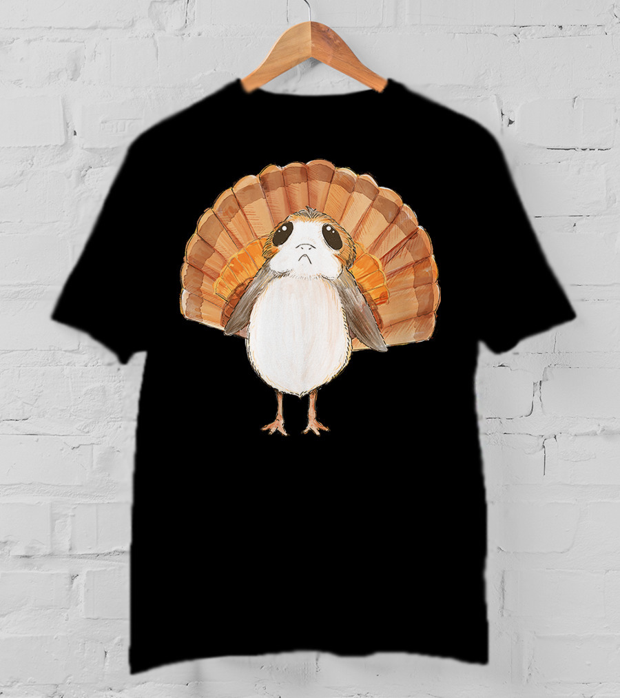 Star Wars Porg Turkey Thanksgiving Feathers T-Shirt