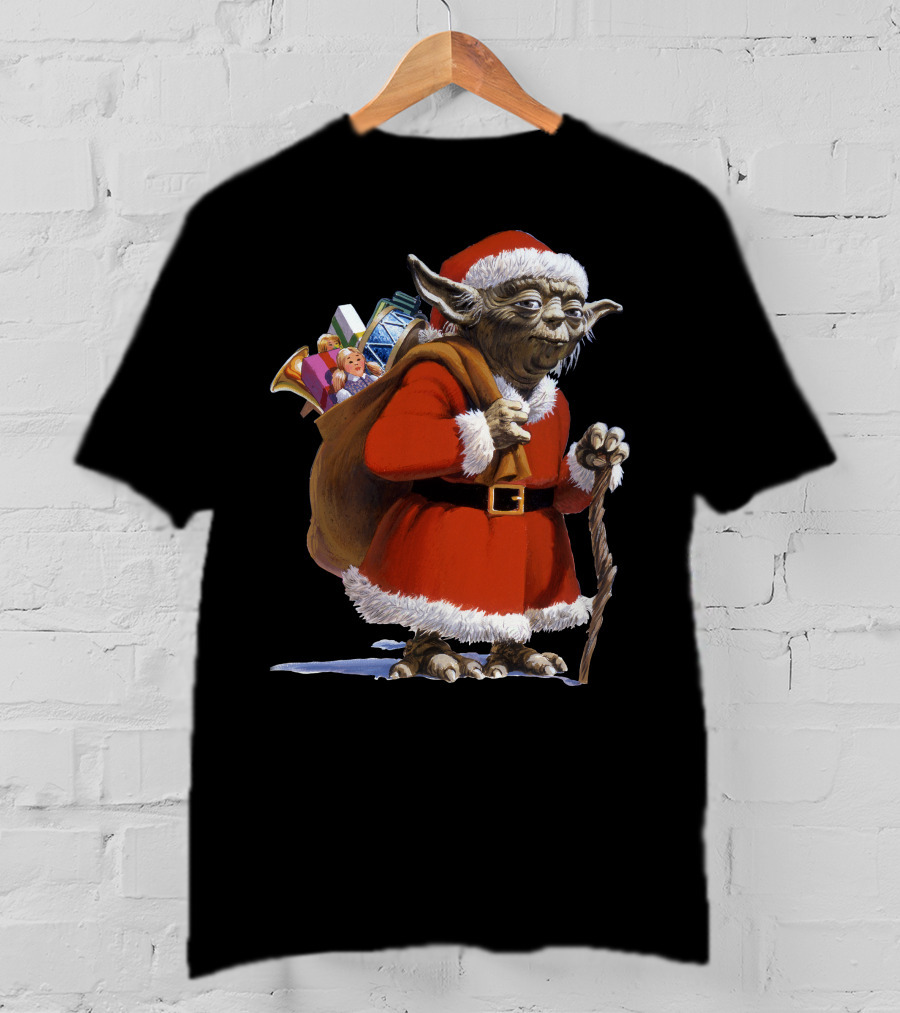 Star Wars Santa Yoda Carrying Sack Of Presents T-Shirt
