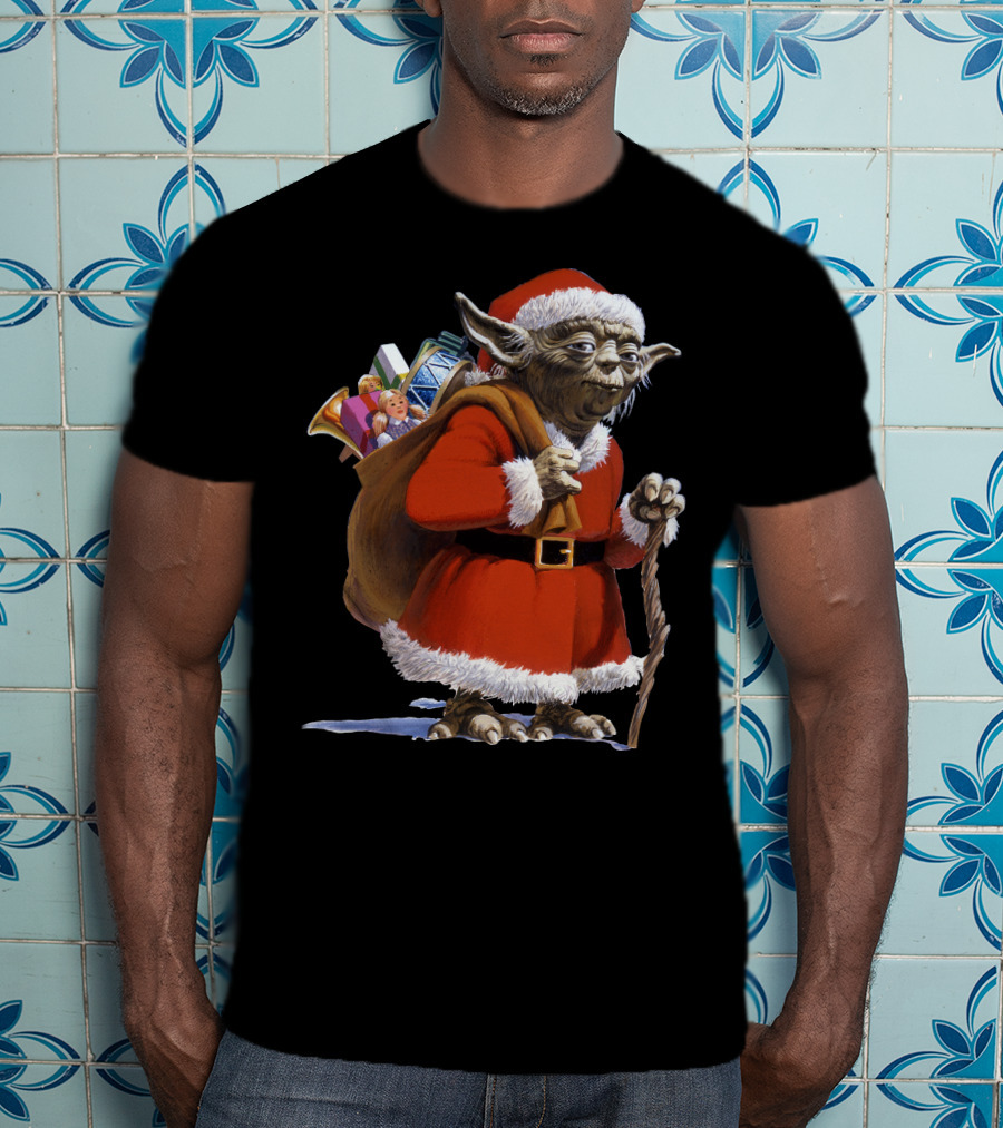 Star Wars Santa Yoda Carrying Sack Of Presents T-Shirt
