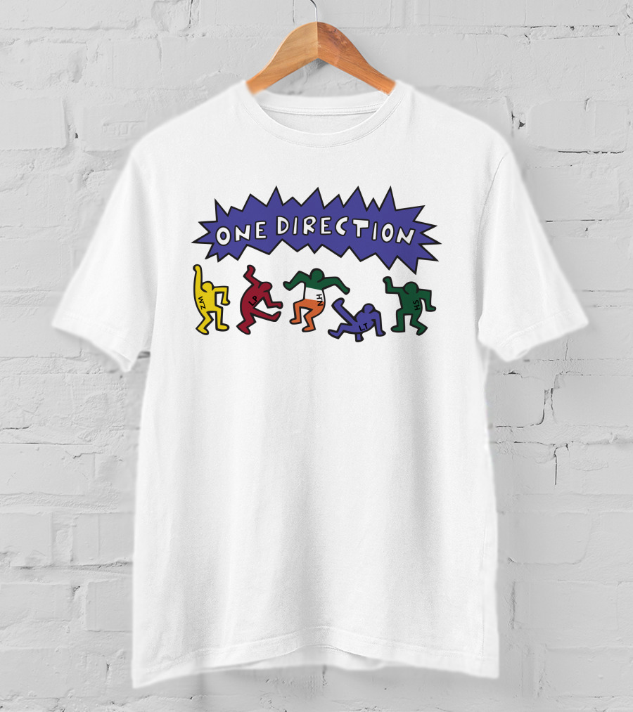 One Direction HZ LT LH ZM LS Colorful Dancing Figures T-Shirt