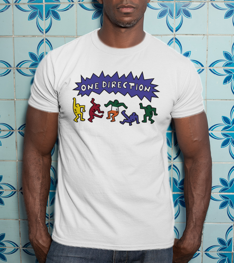 One Direction HZ LT LH ZM LS Colorful Dancing Figures T-Shirt
