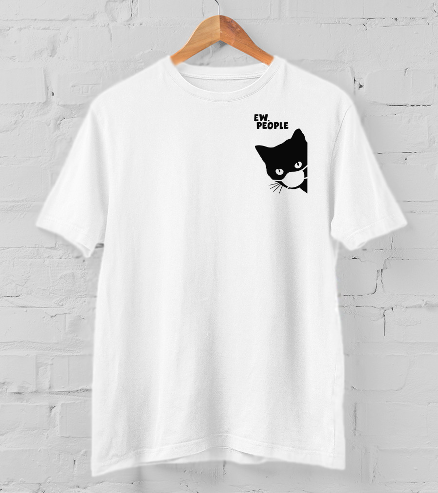 Ew People Black Cat Masked Silhouette Qwertee T-Shirt