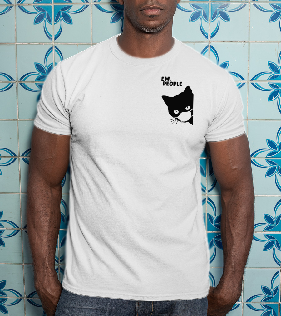 Ew People Black Cat Masked Silhouette Qwertee T-Shirt