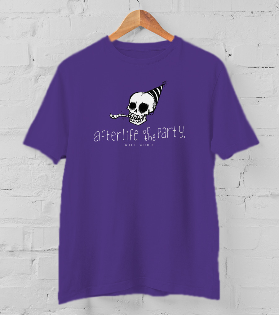 Afterlife Of The Party Skull With Party Hat And Blower T-Shirt