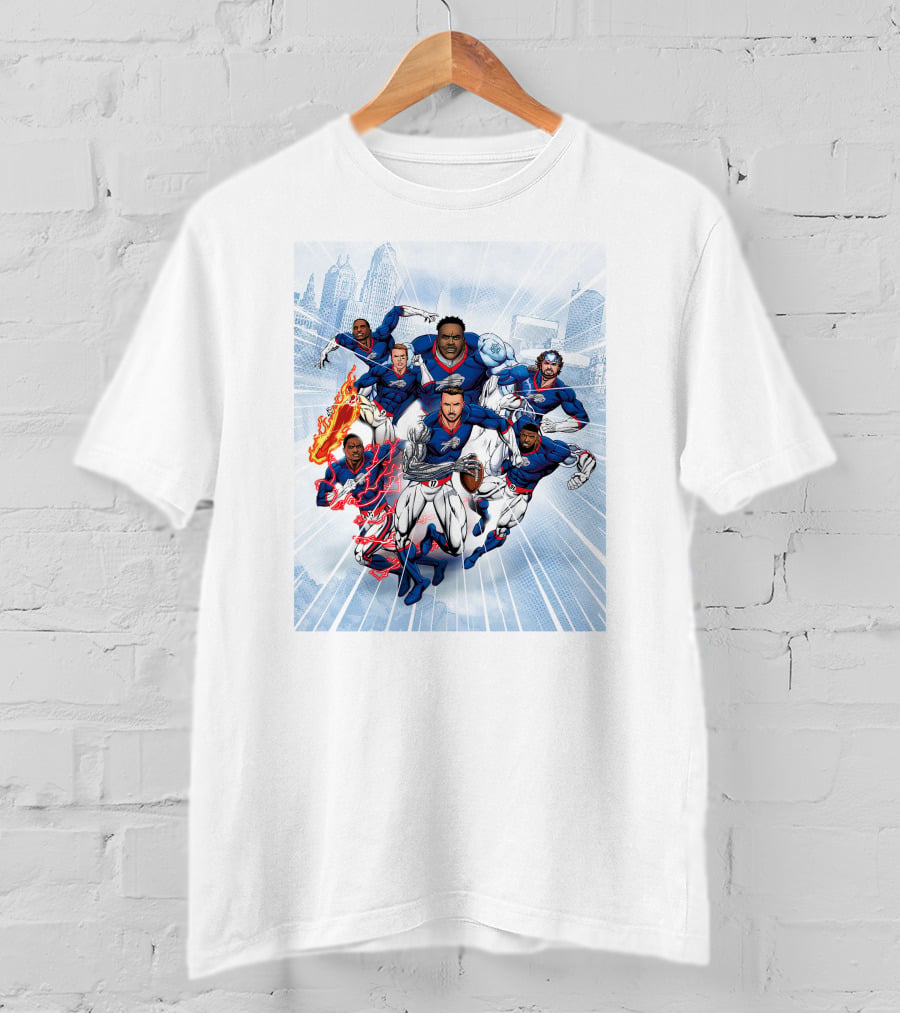 Bills Super Hero Football Team Comic Heroes T-Shirt