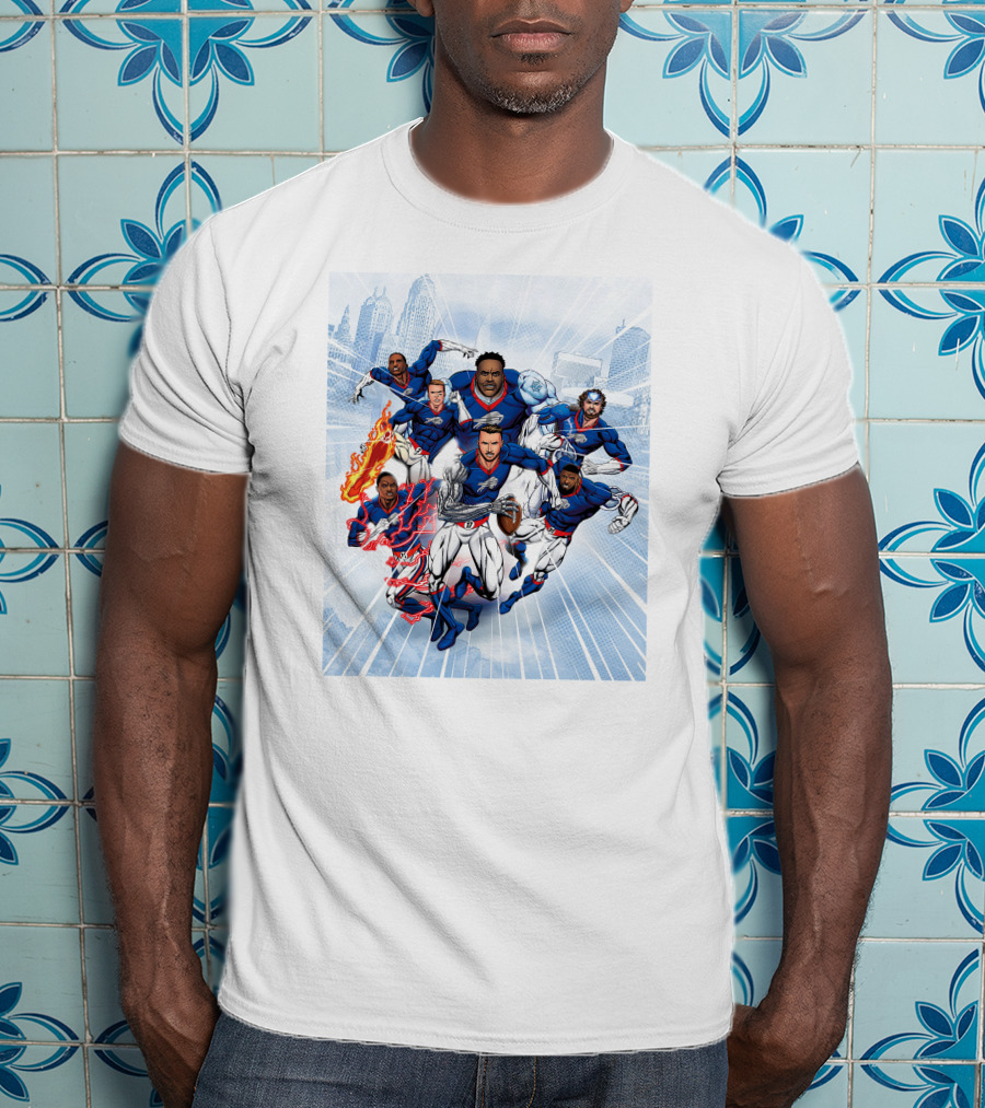 Bills Super Hero Football Team Comic Heroes T-Shirt