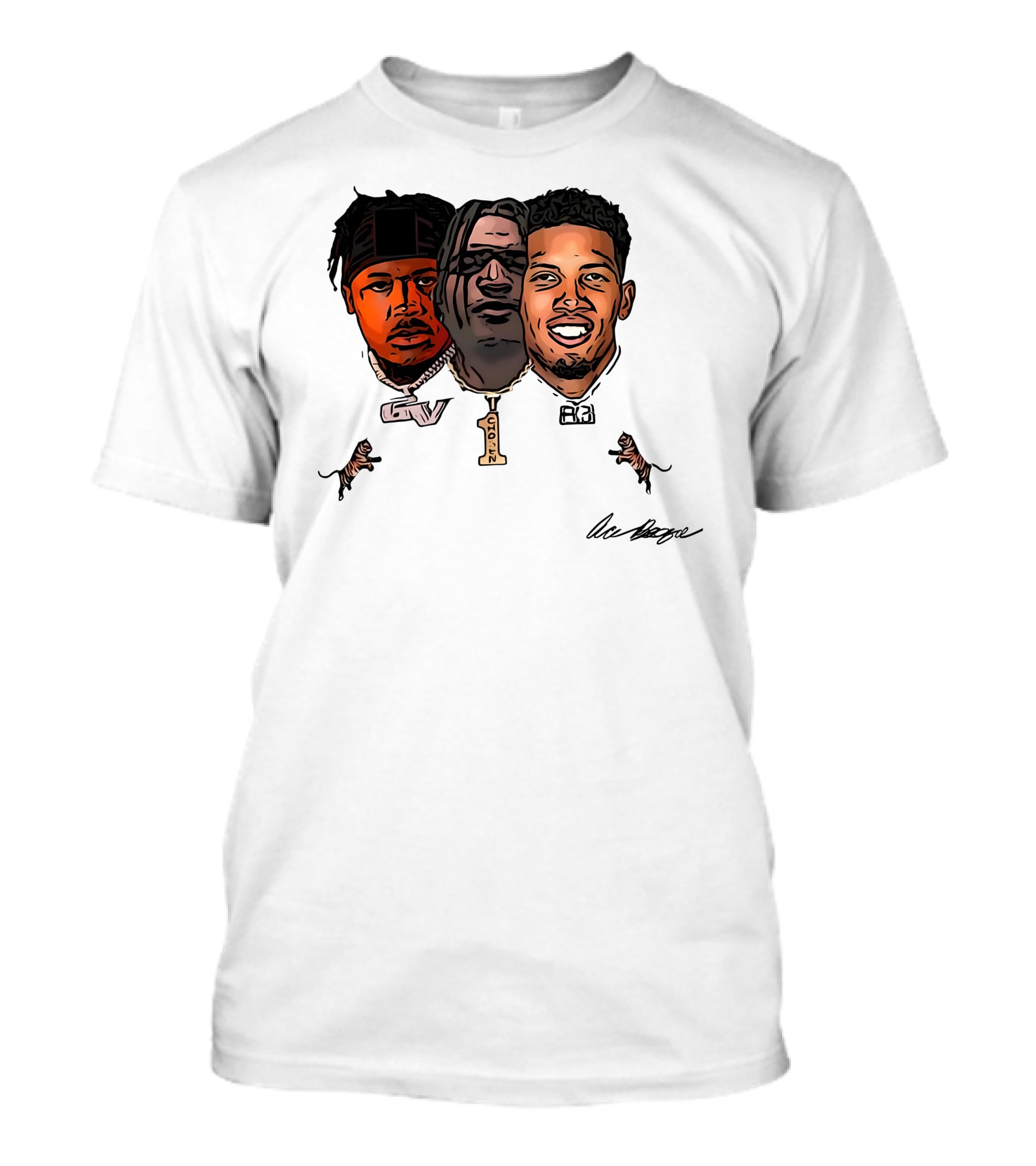 Ja'Marr Chase GV Tiger Trio Football T-Shirt