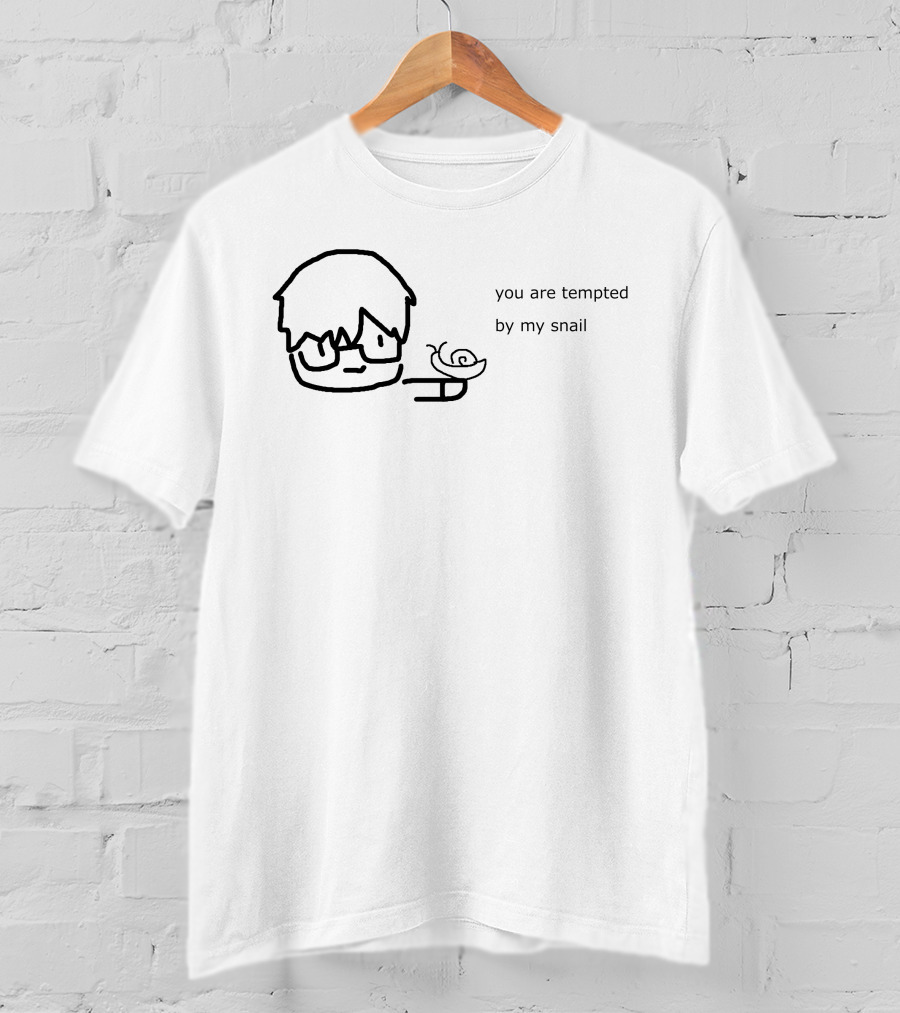 You Are Tempted By My Snail Minimalist Cartoon Character Holding A Snail T-Shirt