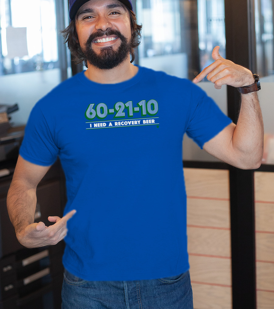 60-21-10 I Need A Recovery Beer Retro Green Numbers T-Shirt