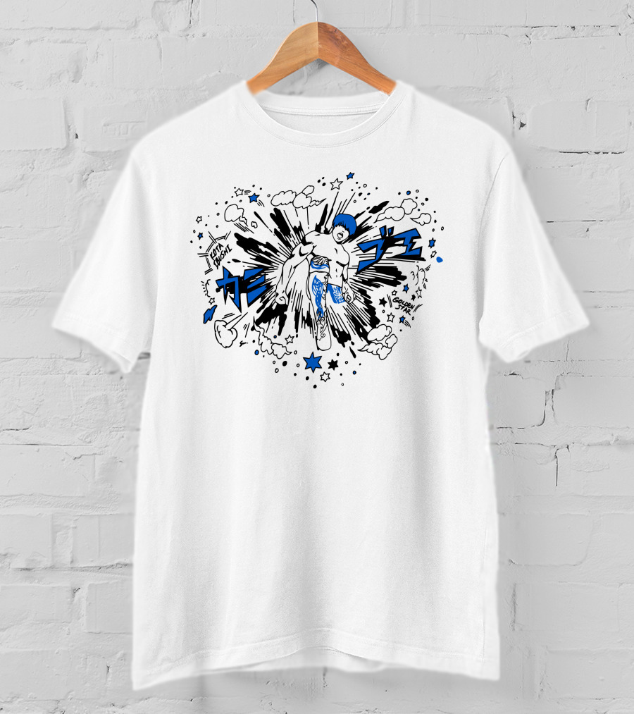 Kenny Omega Kota Ibushi JJ Williams Splat Supernova Burst Blue Stars Clouds T-Shirt