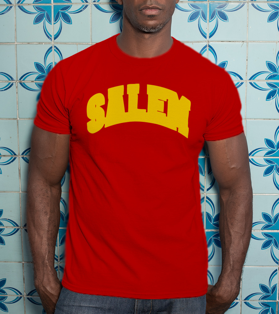 Salem Bold Yellow Arch On Red T-Shirt